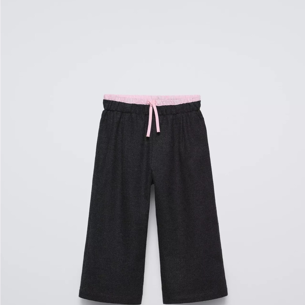 Zara Girls Wide Leg Double Band Pants 3t